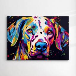 Colourful Dalmatian Dog Pet Abstract Modern Oil Painting Wall Art, Framed Canvas Poster Print, Home Kitchen Office Room Decor, Gifts - thumbnail 3
