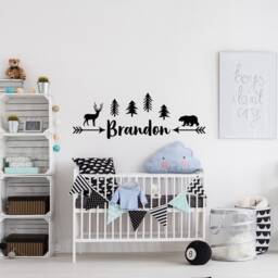 Personalized Woodland Name Wall Decal - Forest Nursery Ww224 - thumbnail 1