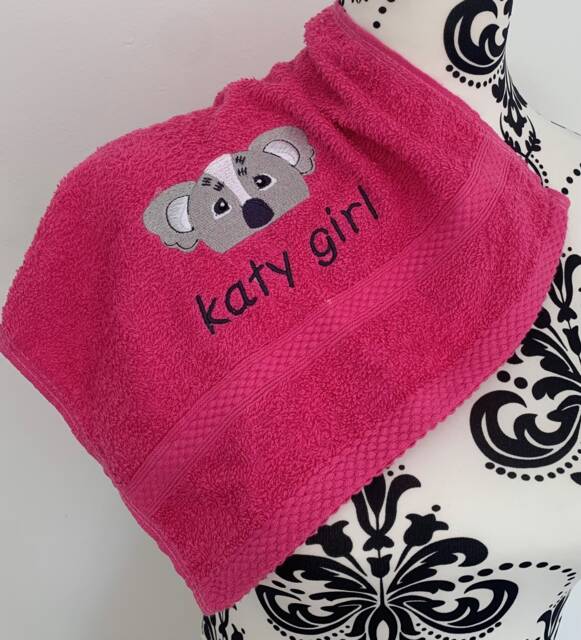 Koala Towel - Personalised Face Cloth/Hand Bath = Embroidered - image 1