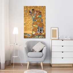 Gustav Klimt, Lovers, Wall Art, Art Nouvea, Mounted Canvas Print Ready To Hang - thumbnail 2