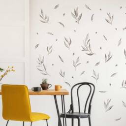 Grey Olive Leaves & Branches Wall Decals, Plastic-Free Stickers - thumbnail 3