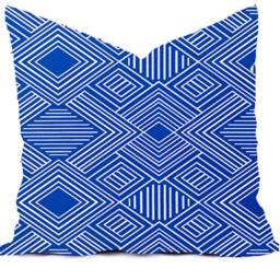 Navy Blue Geometric Pillow Cover - Modern Tribal Design, Outdoor Rated - thumbnail 4