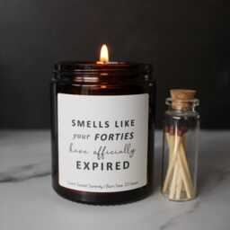 50Th Birthday Gift Candle, Smells Like Your Forties Have Expired Present - thumbnail 1