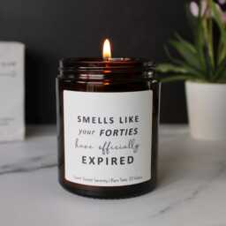 50Th Birthday Gift Candle, Smells Like Your Forties Have Expired Present - thumbnail 2