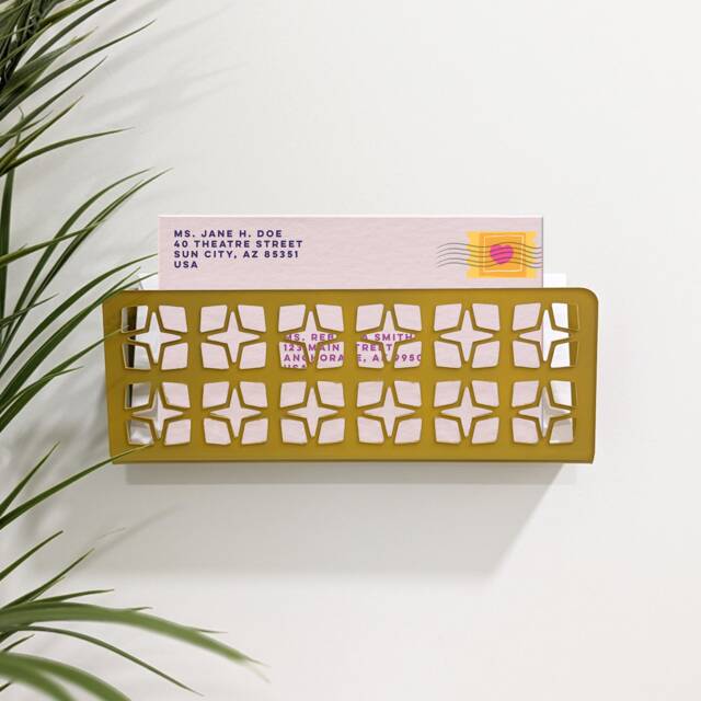 Breeze Block Acrylic Wall Mail Holder - Pattern C - image 1