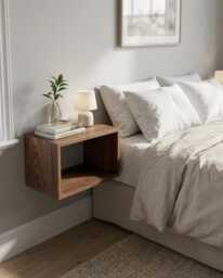 Solid Walnut Floating Bedside Table