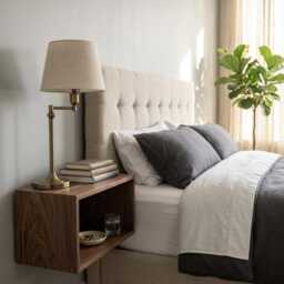 Solid Walnut Floating Bedside Table - thumbnail 2