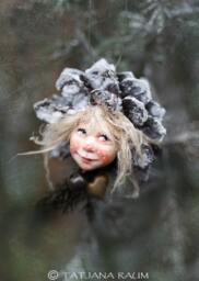 Pixie Girl Nele Handmade Decoration, Zapfenkind - thumbnail 1