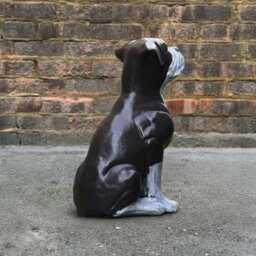 Outdoor Bulldog Sculpture Concrete Boxer Dog Statue Cement Animal Decoration Handmade Ornament Dog Lover Gift Garden & Home Art - thumbnail 3