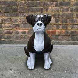 Outdoor Bulldog Sculpture Concrete Boxer Dog Statue Cement Animal Decoration Handmade Ornament Dog Lover Gift Garden & Home Art - thumbnail 4