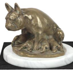 French Bulldog Mum, Dog White Marble Base Statue, Limited Edition, Artdog. Made Of Cold Cast Bronze. Perfect Gift. Limited Edition - thumbnail 3