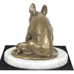 French Bulldog Mum, Dog White Marble Base Statue, Limited Edition, Artdog. Made Of Cold Cast Bronze. Perfect Gift. Limited Edition - thumbnail 2