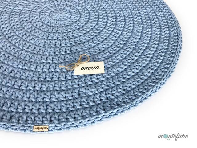 Handmade Crochet Round Rug Braided Cotton Scandinavian Style - image 1