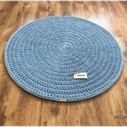 Handmade Crochet Round Rug Braided Cotton Scandinavian Style - thumbnail 2