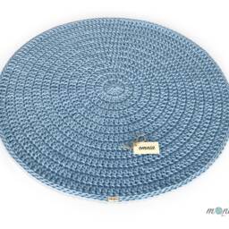 Handmade Crochet Round Rug Braided Cotton Scandinavian Style - thumbnail 3