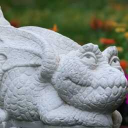Stone Dragon Statue Concrete Sculpture Gothic Animal Decoration Handmade Art Dragon Lover Gift Yard - thumbnail 3