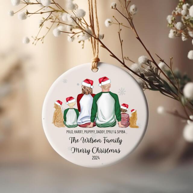 Personalised Family Christmas Bauble, Our First Ornament, Keepsake Tree Gift, Bauble - image 1