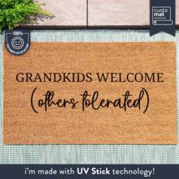 Grandkids Welcome Others Tolerated - Christmas Gift Personalized Family Mat Custom Coir Doormat Housewarming - thumbnail 1