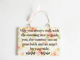Blessing Quote Sentiment Plaque Angel Prayer Sign Thinking Of You Meaningful Family Friends Gift - thumbnail 1