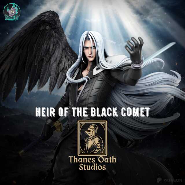 Heir Of The Black Comet - Silver Haired Villain Dark Fantasy One Winged Angel Sephiroth Resin Figure 16K - image 1