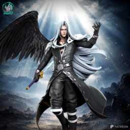 Heir Of The Black Comet - Silver Haired Villain Dark Fantasy One Winged Angel Sephiroth Resin Figure 16K - thumbnail 3