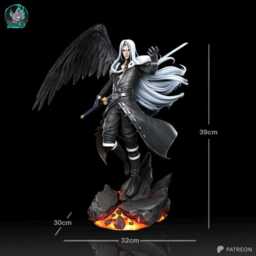 Heir Of The Black Comet - Silver Haired Villain Dark Fantasy One Winged Angel Sephiroth Resin Figure 16K - thumbnail 4