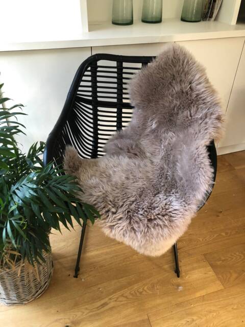 Dusky Taupe Sheepskin Rug, Throw, Muted Tones, Interior Accessories, Home Decor , Chair Cover, Bed Throw - image 1