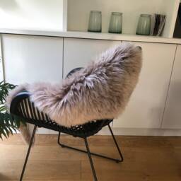 Dusky Taupe Sheepskin Rug, Throw, Muted Tones, Interior Accessories, Home Decor , Chair Cover, Bed Throw - thumbnail 3