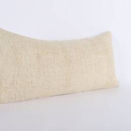 Kilim Lumbar Pillow Cover Turkish Wool Cushion, 12x24 - thumbnail 3