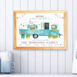 A4 Personalised Vintage Caravan Print, Camping Gift, Caravan Accessories, Summer Holidays - thumbnail 3