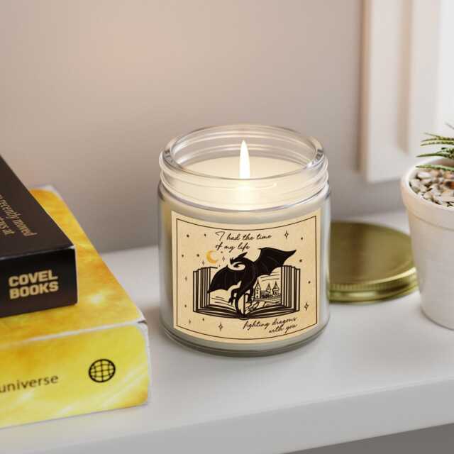 I Had The Time Of My Life Candle, Fighting Dragons With You Long Live Book Themed Candles, Fantasy Eras Tour - image 1