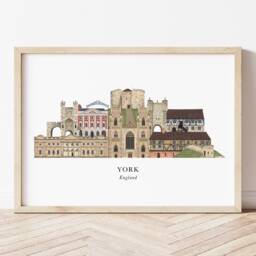 York Skyline Print, Cityscape, Wall Art, Gift, Illustration, Poster, Travel - thumbnail 1