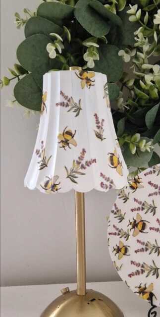 Beautiful Decoupaged Lavender & Bee Usb Rechargeable Table Lamp. Indoor/Outdoor Matching Picture Plate Available.hand Decorated - image 1