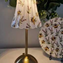 Beautiful Decoupaged Lavender & Bee Usb Rechargeable Table Lamp. Indoor/Outdoor Matching Picture Plate Available.hand Decorated - thumbnail 3