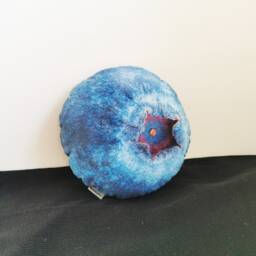 Blueberry Plush Pillow Homeware Gift Realistic Print Velvet Cushion, Funny Food Toy - thumbnail 2