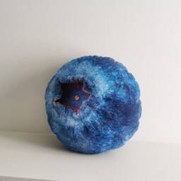 Blueberry Plush Pillow Homeware Gift Realistic Print Velvet Cushion, Funny Food Toy - thumbnail 3