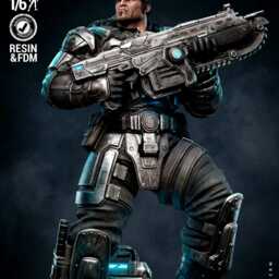 The Unbreakable Gear - Soldier Statue Gaming War Torn Hero Marcus Fenix Resin Figure 16K - thumbnail 2