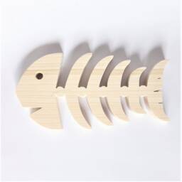 Soap Dish, Small Fishbone Trivet in Natural Spruce Wood. Cut With A Scroll Saw Following The Outline
