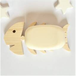 Soap Dish, Small Fishbone Trivet in Natural Spruce Wood. Cut With A Scroll Saw Following The Outline - thumbnail 2