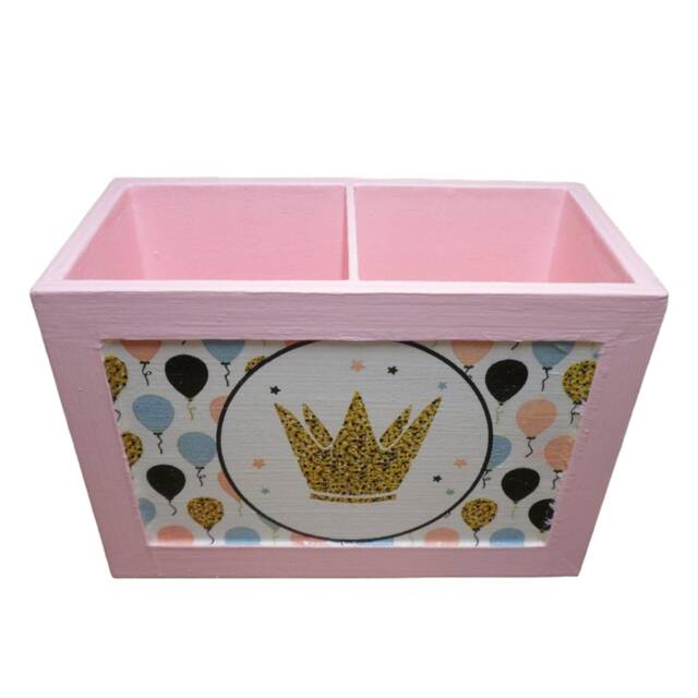 Wooden Pencil Box With Crown - image 1