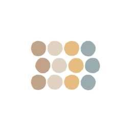 Vintage Polka Dot Wall Decals 80 Beige, Yellow & Blue Stickers - thumbnail 2