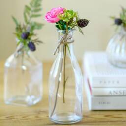 Vintage Style Glass Bud Vases Eclectic Floral Centerpiece - thumbnail 2