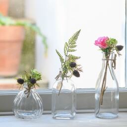 Vintage Style Glass Bud Vases Eclectic Floral Centerpiece - thumbnail 1