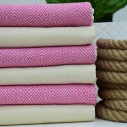 100x180 cm Fuchsia Towel Organic Cotton Diamond Tablecloth Hand-Loomed Turkish Beach Blanket Gym Bridesmaid Gzd-Elms - thumbnail 2