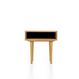Nightstand With Open Shelf in Mid-Century Modern Style Made Of Oak Vaneer - Livlo D-P05