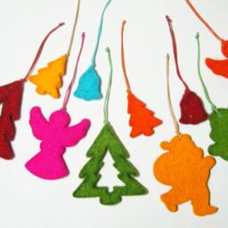 Felt Ornament, Christmas Hanging, Tree Angel, Tree, Bell, Santa, Decor - thumbnail 2