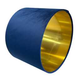 Navy Blue Velvet Lampshade With Brushed Gold Lining, Handmade Lampshades, Table Lamp Shade