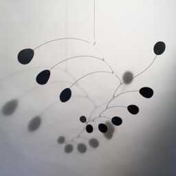 "steel & Petals Xl Hanging Mobile Art Sculpture Nursery Home Decor Mid Century Modern 62""W X 36" - thumbnail 1