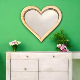 Heart Acrylic Mirror Wooden Frame, Custom Colors & Sizes - thumbnail 2