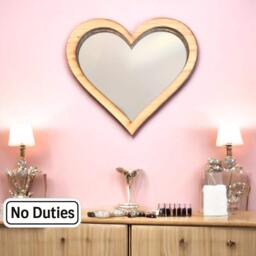 Heart Acrylic Mirror Wooden Frame, Custom Colors & Sizes - thumbnail 1